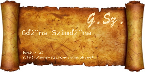 Güns Szimóna névjegykártya